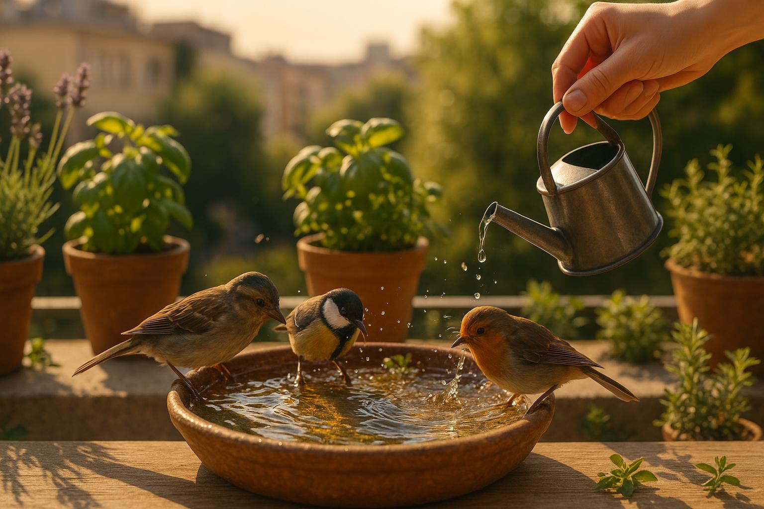 Featured image for Vogeltränke: So hilfst Du Vögeln auf Balkon, Terrasse und im Garten