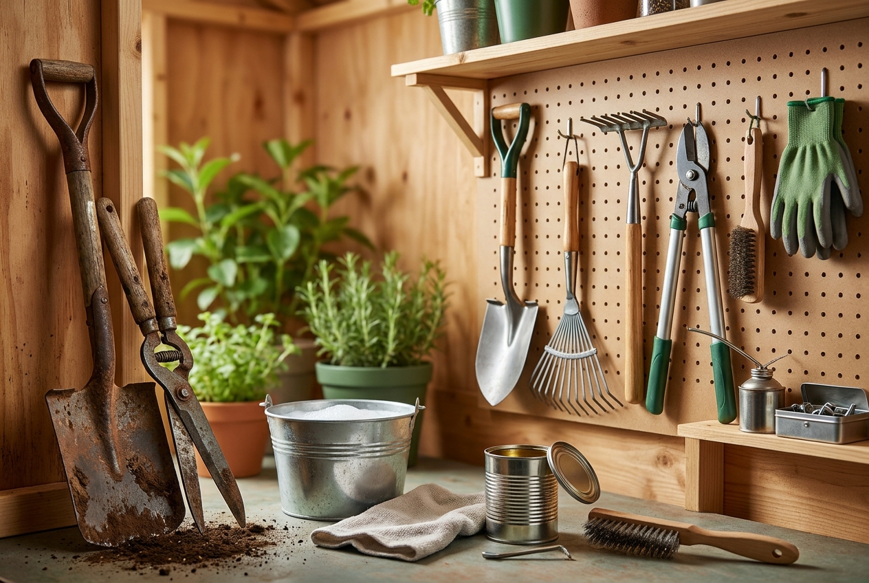 Gartenwerkzeuge lagern und pflegen: So bleiben deine Geräte jahrelang einsatzbereit